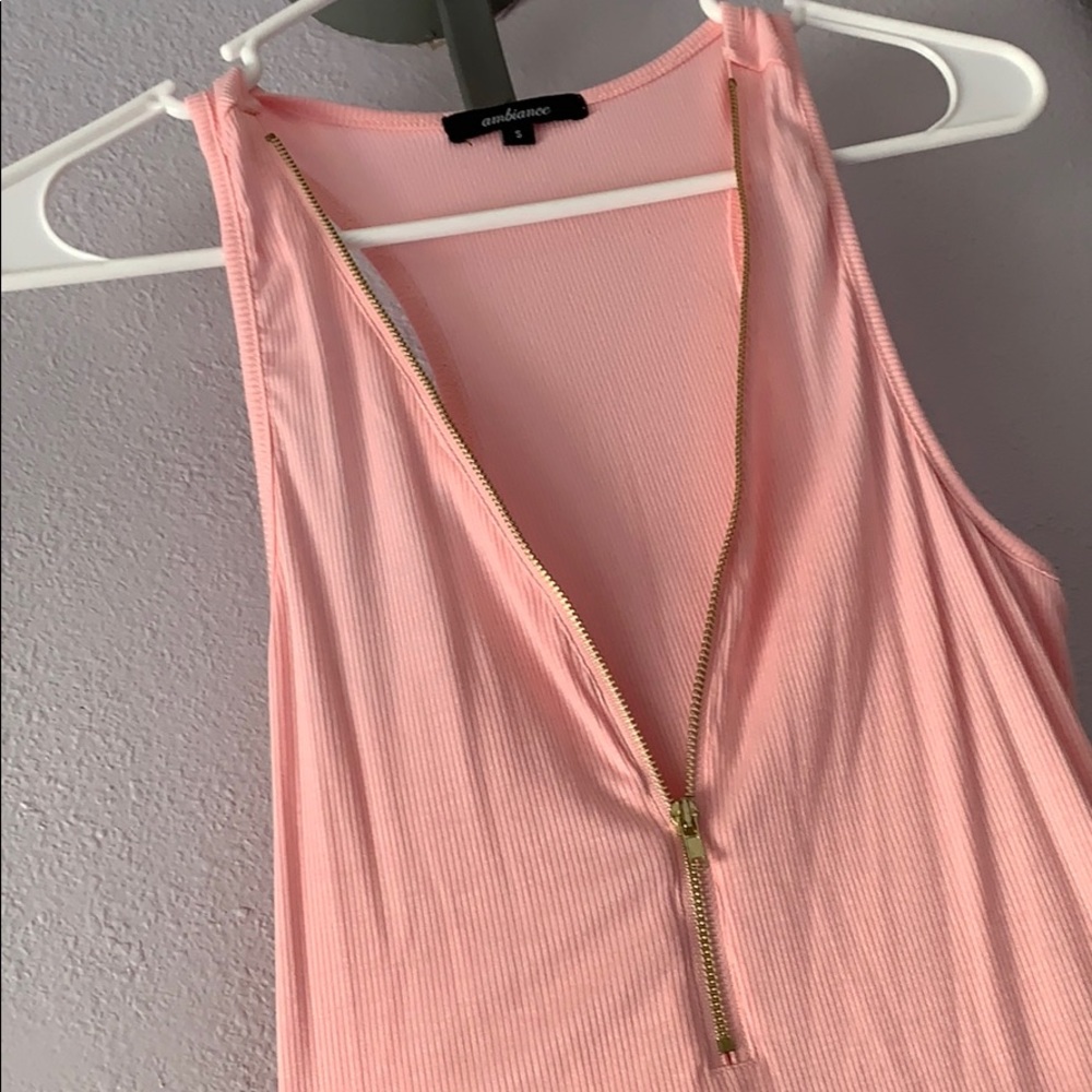 Pink Zipper Racerback Tank